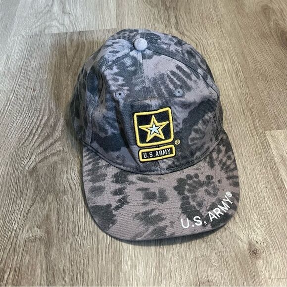 US Army Grey Tie Dye Baseball Hat - Picture 2 of 12